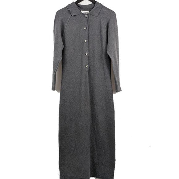 VINTAGE 1990s Grey Stretch Dress Size S/M - Picture 1 of 4